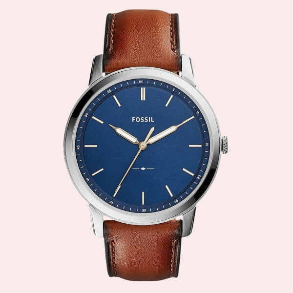 Fossil Minimalist Men's Watch with Leather